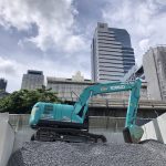 แบคโฮ kobelco sk140-11 ตักหิน ทราย แพล้นปูน หน่วยงานสีลม
